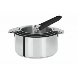 Casserole amovible Mutine inox avec poignée noire - par 4