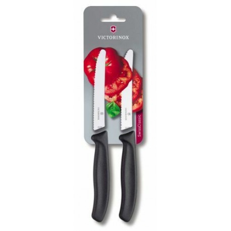 Couteau tomate SwissClassic noir 11 cm - par 2