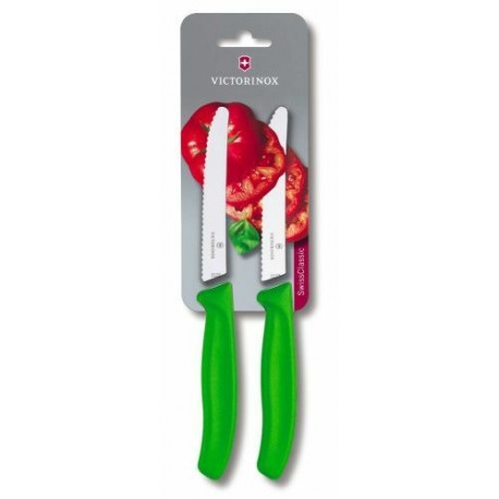 Couteau tomate SwissClassic vert 11 cm - par 2