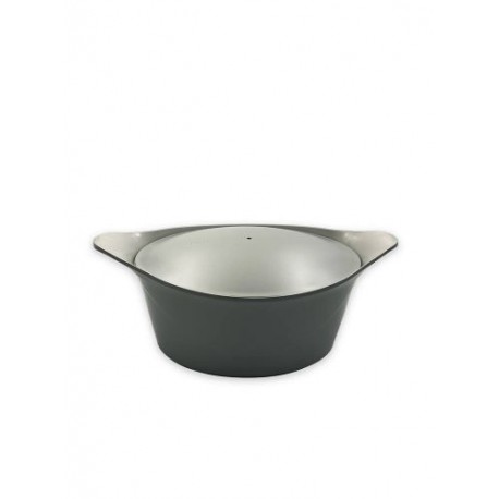 Cocotte en fonte d'aluminium gris perle Ø 33 cm