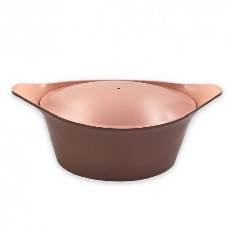 Cocotte en fonte d'aluminium rose guimauve Ø 33 cm