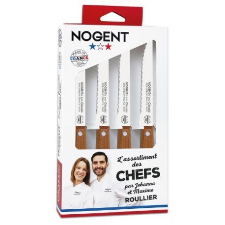 Couteaux steak cerisier des bois Chefs Roullier - coffret de 4